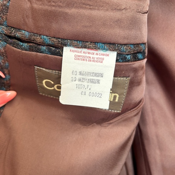 Vintage 70s 80s Deadstock NWT Calvin Klein Wool Houndstooth Blazer - Picture 10 of 13